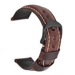 EDVENA Mode ölwachs echtes leder uhrband 19mm 20mm 21mm 22mm 23mm 24mm uhr windgurte armbands gürtel braun blau schwarz (Color : Oil wax Wine red-B, Size : 23mm) von EDVENA