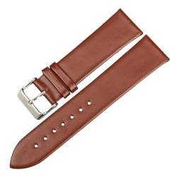 EDVENA Neues Design Armband Uhrenzubehör Weißes Uhrenarmband 12-24mm Dünnes Rindsleder Uhrenarmband Damen Uhrenarmband Kompatibel Mit DW (Color : Light Brown, Size : 14mm) von EDVENA