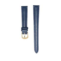Echtes Leder Armband 14mm 16mm 18mm 20mm Weiche Uhr Band Einfache Uhrenband Womens Leder Armband Blaue Farbe (Color : Dark blue gold bk, Size : 20mm) von EDVENA