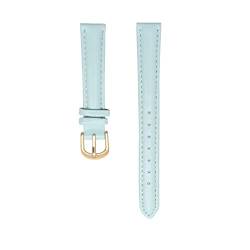 Echtes Leder Armband 14mm 16mm 18mm 20mm Weiche Uhr Band Einfache Uhrenband Womens Leder Armband Blaue Farbe (Color : Sky blue gold bk, Size : 18mm) von EDVENA