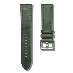 Echtes Leder Watch Bands Armband Quick Release Black Calf Ersatzuhrarmband Kompatibel mit Frauen Männer 18 20mm 22mm (Color : Green, Size : 22mm) von EDVENA