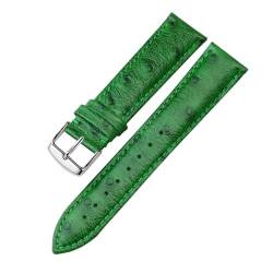 Straußmuster Echtes Lederband 12 13 14 15 16 17 18 19 20 21 22 24mm rotes grünes Armband kompatibel mit Tissot DW. Mido Ck Watch-Kette (Color : Blue Pink, Size : 20mm) von EDVENA