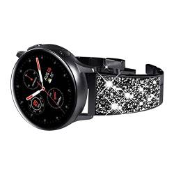 Teure Watch Strap Kompatibel mit Samsung Galaxy Watch 3 41mm / Galaxy Uhr 4/4 Klassische Band Bling Frauen Mädchen Dressy Ersatzgurt (Color : Black, Size : Galaxy Watch3 41mm) von EDVENA