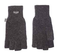 EEM Damen Halbfingerhandschuhe, weiche Wolle, Thinsulate Thermofutter, Halbfinger, anthrazit L/XL von EEM Fashion