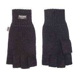 EEM Damen Halbfingerhandschuhe, weiche Wolle, Thinsulate Thermofutter, Halbfinger, schwarz L/XL von EEM Fashion