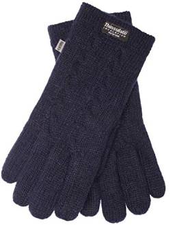 EEM Damen Strickhandschuhe FREYA mit Thinsulate-Thermofutter und Zopfmuster, navy, Large von EEM Fashion