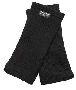 EEM Damen Strickhandschuhe Handgelenkwärmer Weiche Wolle 3M Thinsulate Thermofutter Praktisches Daumenloch, Schwarz, Einheitsgröße von EEM Fashion