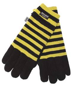 EEM Strick Handschuhe DORTMUND mit Thinsulate Thermofutter aus Polyester, Strickmaterial aus 100% Baumwolle, Fußball; schwarz-gelb, XL von EEM Fashion