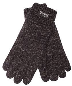 Eem Jette Damen Strickhandschuhe mit Thinsulate-Futter, 100 % Wolle Schwarz Material: Baumwolle; Farbe: Schwarz, mit Goldlurex XL von EEM Fashion