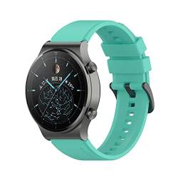 EEOM Smart Watch offizielle Silikonbänder für Huawei-Uhr GT2 GT 2 PRO 46MM GT 2E 3 3 Pro Uhrenband Armband (Color : Teal, Size : 22mm) von EEOMOiK