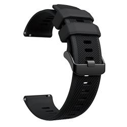EEOM Sport Silikon Uhrenarmband für Garmin Venu 2, Forerunner745, VivoActive 4, Fenix ​​Chronos, Ersatz 22mm Armband (Color : Black, Size : Forerunner745) von EEOMOiK
