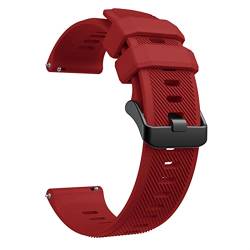 EEOM Sport Silikon Uhrenarmband für Garmin Venu 2, Forerunner745, VivoActive 4, Fenix ​​Chronos, Ersatz 22mm Armband (Color : Red, Size : Vivoactive 4) von EEOMOiK