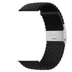 EEOMOiK Geflochtene Nylon-Uhrenarmbänder mit elastischer Schnalle für Garmin Fenix 7 7X 6 6X Pro 5X 5 3HR 945 S60 S62 QuickFit Release Strap Nylonbänder (Farbe: Schwarz, Größe: Quickfit 22 mm) von EEOMOiK