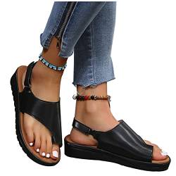 EEUK Hallux valgus korrektur schuhe damen, weiche orthopädische Sandalen aus PU-Leder, rutschfeste, Elegante Sandalen mit Fasciitis-Sohlen für Hallux Valgus Bunion von EEUK