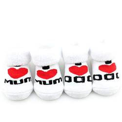 Socken für Neugeborene, für Jungen und Mädchen, Aufschrift "I Love Mum/Dad" von EElabper