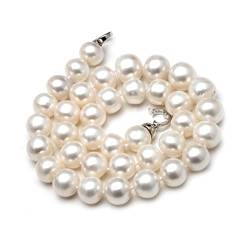 EFDSVUHE 12-13mm runde natürliche Süßwasser-große Perlenkette Frauen, ethnische gute Glanz-Perlen-Korn-Halsketten-Mutter-Geschenk-Jahrestag erfüllen (Size : 40cm) von EFDSVUHE