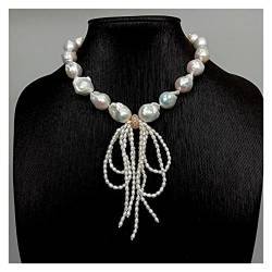 EFDSVUHE Kultivierte weiße Keshi-Perlenkette Süßwasser Bowknot? Fashion Desigh Schmuck 17 Zoll von EFDSVUHE