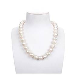 EFDSVUHE Schmuck Natürliche weiße Zuchtperlen 12-14MM weiße runde Keshi-Perlenkette klassisch for Frauen erfüllen von EFDSVUHE