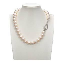EFDSVUHE Schmuck-klassische natürliche Perle 12-13MM weiße runde Perlen-Halskette for Frauen-Dame Jewelry erfüllen von EFDSVUHE
