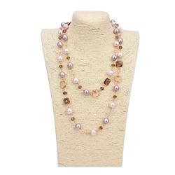 EFDSVUHE Schmucksachen 48inch multi Farben-Muschel-Perlen-Kristalllange Halsketten-Frauen-Dame Jewelry erfüllen von EFDSVUHE