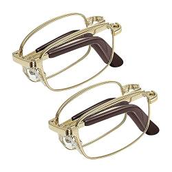 EFE Faltbare Lesebrille für Damen und Herren mit Teleskopstange mit Reißverschluss Schlüsselanhänger Mini Anti Blaulicht Brille von EFE