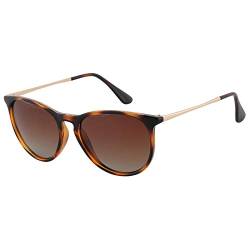 EFE Klassische polarisierte Sonnenbrille für Damen und Herren mit UV400-Schutz, Unisex-Retro-Stil zum Fahren, Reisen, Angeln, E20121c1, braun von EFE