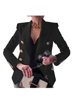EFOFEI Damen Business Anzug mit Knopf Slim Fit Langarm Blazer Daily Life Leichter Blazer Schwarz M von EFOFEI