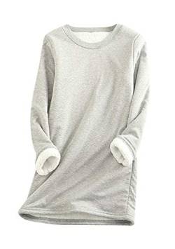 EFOFEI Damen Weihnachts Warmer Pullover Lamm Kaschmir Pullover Zuhause Bequemes Warmes Top Hellgrau M von EFOFEI