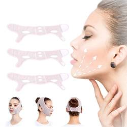 2023 Neuer Doppelkinn-Reduzierer,Wiederverwendbare V-Line-Lifting-Maske,Gesichts-Schlankheitsgurt für Frauen (3 Pcs) von EFRANO