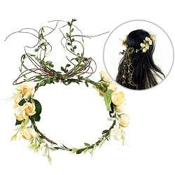 Künstlicher Weihnachtskranz Frauen Mädchen Blume Stirnband Braut Blumenkrone Haarband Haarschmuck Hochzeit Party Frühling Neuer Kranz Kopfbedeckung Kopfbedeckung (Farbe: B01) von EGGPOD