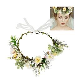 Künstlicher Weihnachtskranz Frauen Mädchen Blume Stirnband Braut Blumenkrone Haarband Haarschmuck Hochzeit Party Frühling Neuer Kranz Kopfbedeckung Kopfbedeckung (Farbe: C01) von EGGPOD