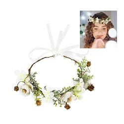 Künstlicher Weihnachtskranz Frauen Mädchen Blume Stirnband Braut Blumenkrone Haarband Haarschmuck Hochzeit Party Frühling Neuer Kranz Kopfbedeckung Kopfbedeckung (Farbe: C03) von EGGPOD