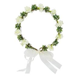 Künstlicher Weihnachtskranz Frauen Mädchen Blume Stirnband Braut Blumenkrone Haarband Haarschmuck Hochzeit Party Frühling Neuer Kranz Kopfbedeckung Kopfbedeckung (Farbe: D03) von EGGPOD