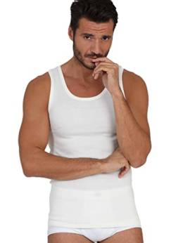 EGI Herren Unterhemd aus Wolle (85%) und Seide (15%) mit breiter Schulter, Weiß XL von EGI