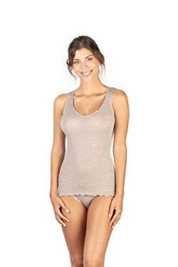 EGI Luxus-Tanktop aus Wolle und Seide, V-Ausschnitt, hergestellt in Italien., Noce, Large-X-Large von EGI