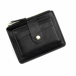 Damen-Geldbörse, Mini-Geldbörse, multifunktional, Münzen-Tasche, Münzfach, modische Taschen-Geldbörse für Frauen und Mädchen (Color : Black) von EGLOW