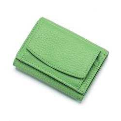 EGLOW Echtleder-Geldbörse, tragbare Geldbörse, RFID-blockierend, minimalistische Vordertaschen-Geldbörsen für Herren, tragbare Münzbörse, anwendbar auf gefaltete Kreditkarten-Scheine (Color : Green) von EGLOW