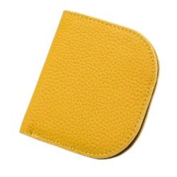 Leder-Münzbeutel, tragbare Geldbörse, Mini-Mode-Geldbörse, weiches Leder, All-Match-Mini-Reisegeldbörse für Damen (Color : Yellow) von EGLOW