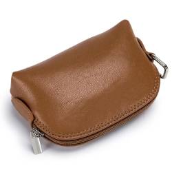 Mini-Kleingeldhalter, tragbare Geldbörse aus Leder für den Alltag, Mini-Kleingeldbeutel, Kartenhalter für Männer und Frauen, Tasche für Kleingeld, anwendbar auf Münz-Headset-Schlüssel (Color : Brown von EGLOW