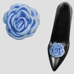 EGLUCK 1 Paar weiche Blumen-Schuhclips, abnehmbare Charm-Schnalle, Schuhdekorationen für Damen, Hochzeit, Braut, High Heel-Zubehör von EGLUCK