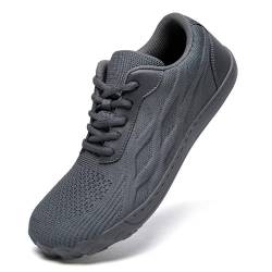 EGMPDA Barfußschuhe Herren Laufschuhe Schuhe Breite Füße Traillaufschuhe Fitnessschuhe Barefoot Shoes Men Dunkelgrau 44 EU von EGMPDA