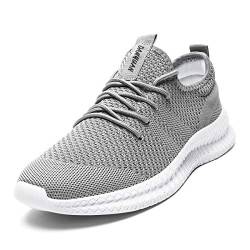 EGMPDA Damen Walkingschuhe Laufschuhe Wanderschuhe Sneaker Sport Trekking Turnschuhe Workout Jogging Outdoor Running Straßenlaufschuhe Freizeit Damen Leichtgewichts Atmungsaktiv Schuhe Grau 36 EU von EGMPDA