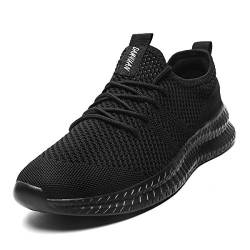 EGMPDA Damen Walkingschuhe Laufschuhe Wanderschuhe Sneaker Sport Trekking Turnschuhe Workout Jogging Outdoor Running Straßenlaufschuhe Freizeit Damen Leichtgewichts Atmungsaktiv Schuhe Schwarz 40 EU von EGMPDA