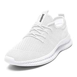 EGMPDA Damen Walkingschuhe Laufschuhe Wanderschuhe Sneaker Sport Trekking Turnschuhe Workout Jogging Outdoor Running Straßenlaufschuhe Freizeit Damen Leichtgewichts Atmungsaktiv Schuhe Weiß 36 EU von EGMPDA