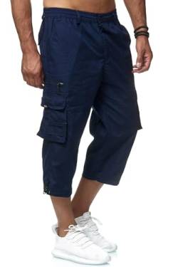 EGOMAXX Herren Cargo Shorts Freizeit Hose 3/4 Schlupfhose Trekking Pants, Farben:Blau, Größe:M von EGOMAXX