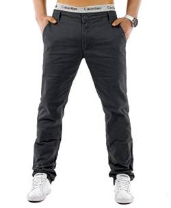EGOMAXX Herren Chino Hose Regular Fit MC Trendstr Elegante Basic Stoff Jeans, Farben:Anthrazit, Größe Hosen:28W von EGOMAXX