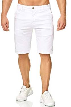 EGOMAXX Herren Chino Shorts Capri 3/4 Hose Stretch Bermuda Casual, Farben:Weiß, Größe:29W von EGOMAXX
