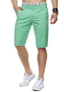 EGOMAXX Herren Chino Shorts Sommer Bermuda Hose Slim Fit Basic Kurz Leicht H1442, Farben:Grün, Größe:28W von EGOMAXX