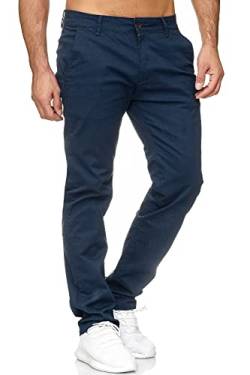 EGOMAXX Herren Chino Stretch Hose Basic Denim Jeans Design Pants Regular Fit Einfarbig Fredy & Roy, Farben:Blau, Größe Hosen:31W von EGOMAXX