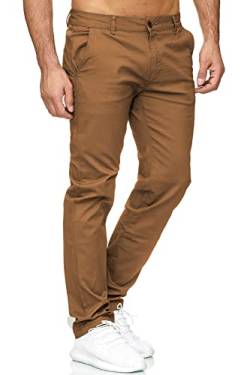 EGOMAXX Herren Chino Stretch Hose Basic Denim Jeans Design Pants Regular Fit Einfarbig Fredy & Roy, Farben:Braun, Größe Hosen:31W von EGOMAXX